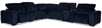 Gemma Navy Velvet Medium Triple Power 2-arm Sectional