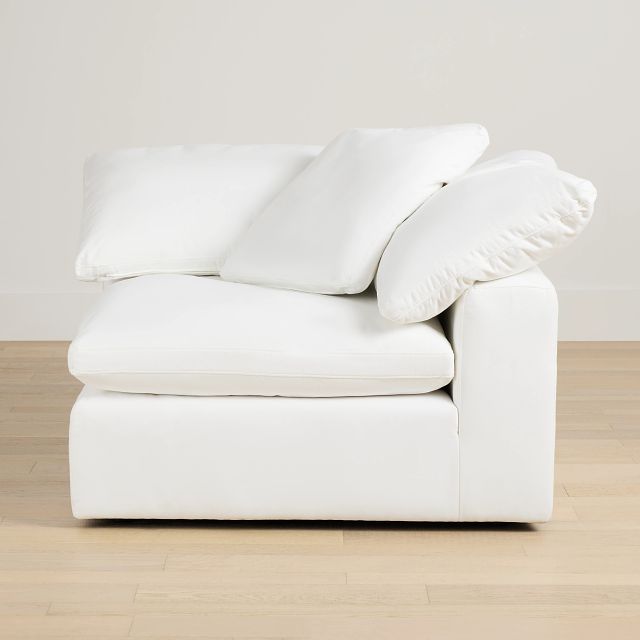 Nixon White Fabric Corner Chair