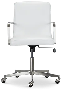Haven White Chrome Upholstered Desk Chair