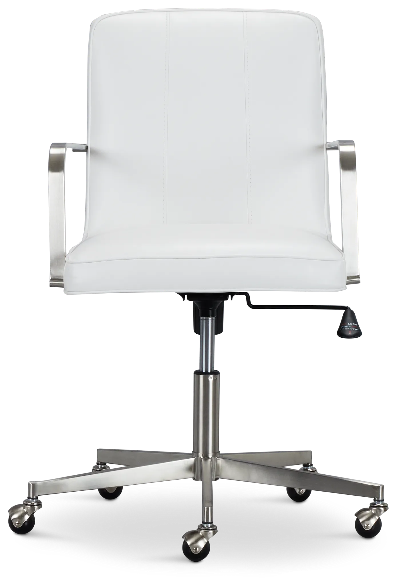 Haven White Chrome Upholstered Desk Chair