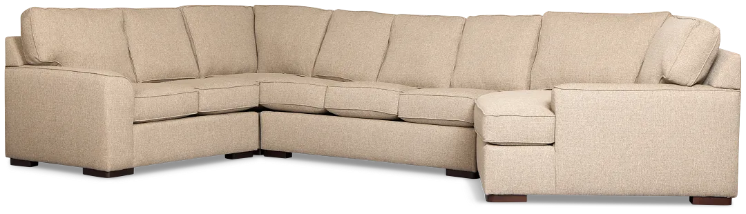 Sinclair Brown Fabric Right Cuddler Cooling Memory Foam Sectional