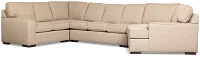 Sinclair Brown Fabric Right Cuddler Cooling Memory Foam Sectional