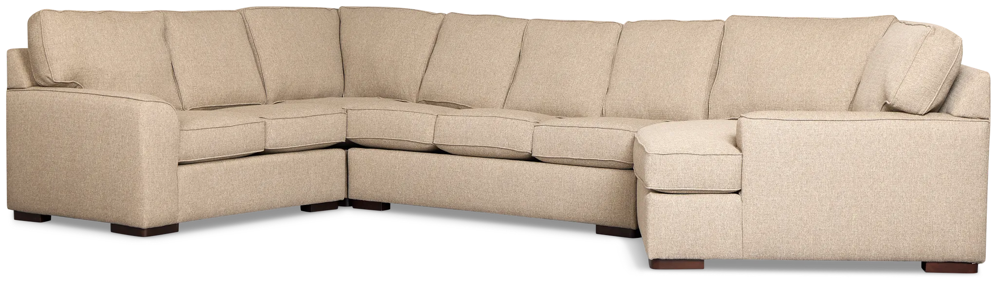Sinclair Brown Fabric Right Cuddler Cooling Memory Foam Sectional