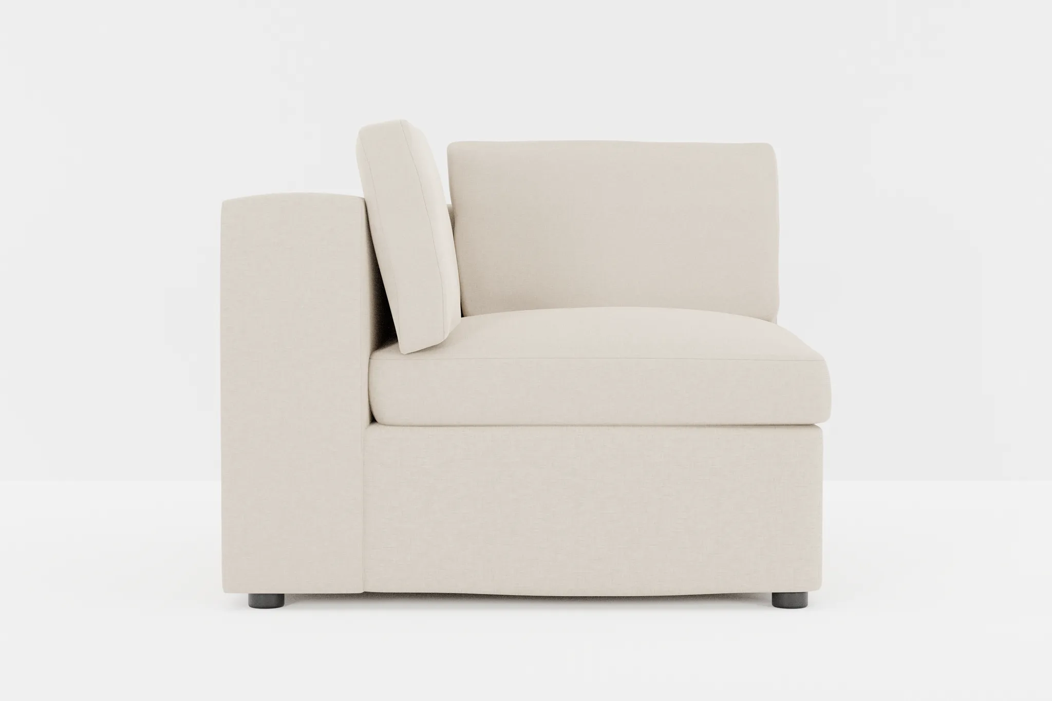Destin Suave Beige Fabric Corner Chair