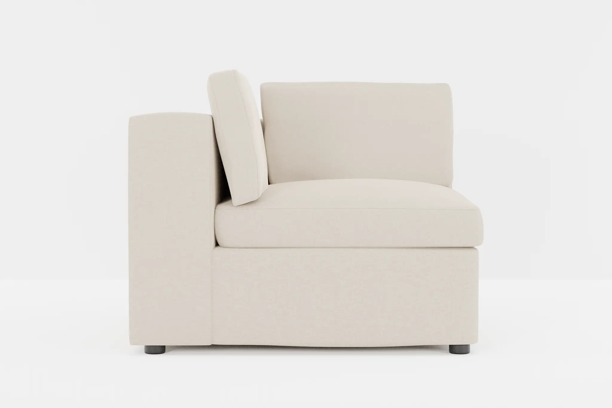 Destin Suave Beige Fabric Corner Chair Destin Suave Beige Fabric Corner Chair