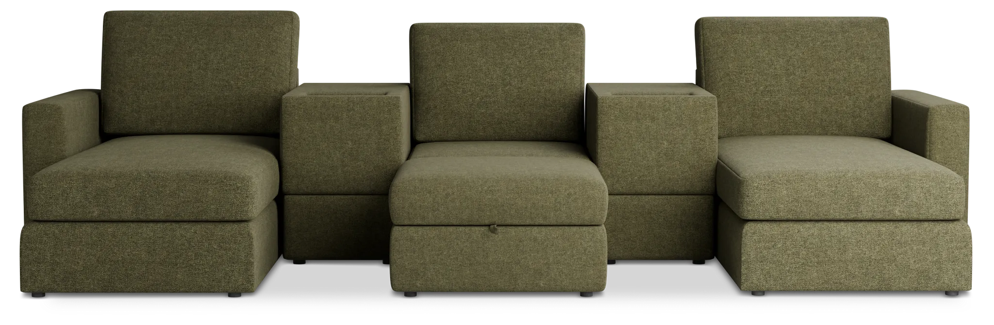 Citymod Green Fabric 6-piece Home Theater With Media Consoles