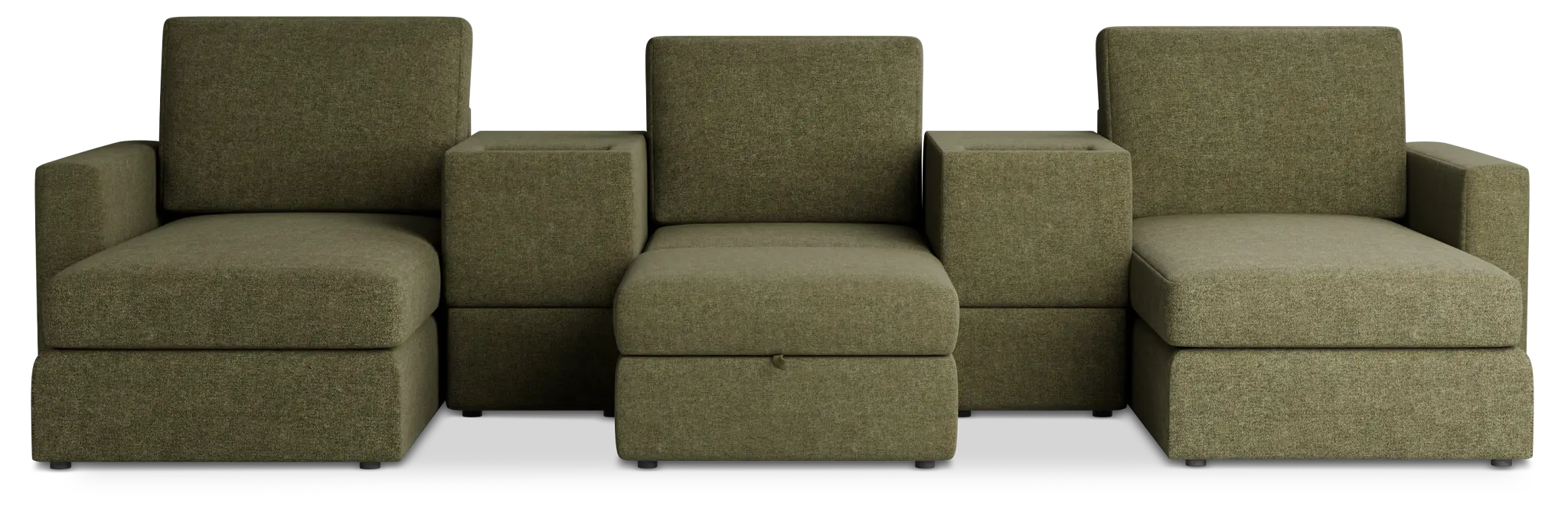 Citymod Green Fabric 6-piece Home Theater With Media Consoles Citymod Green Fabric 6-piece Home Theater With Media Consoles