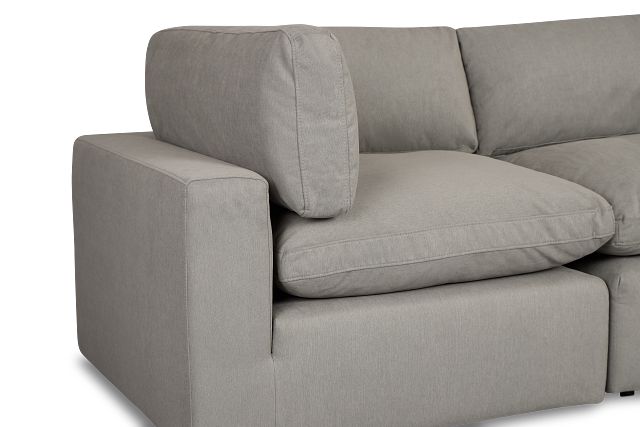 Grant Light Gray Fabric 2-piece Modular Sofa