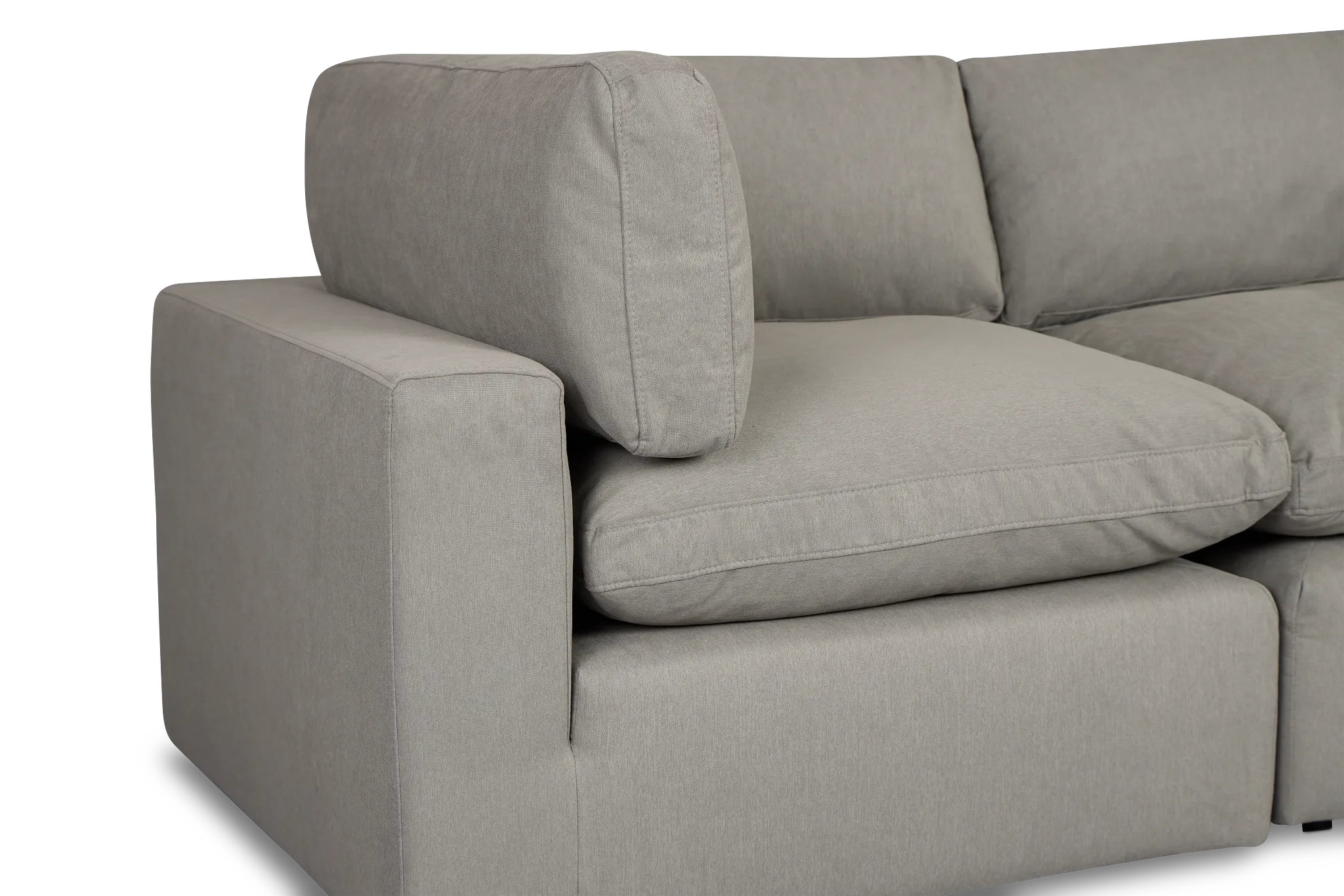 Grant Light Gray Fabric 2-piece Modular Sofa