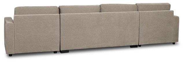 Addie Gray Fabric Double Chaise Sleeper Storage Sectional