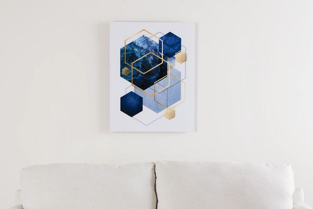 Niloy Dark Blue Acrylic Wall Art