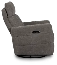 Rae Gray Fabric Power Swivel Glider Recliner