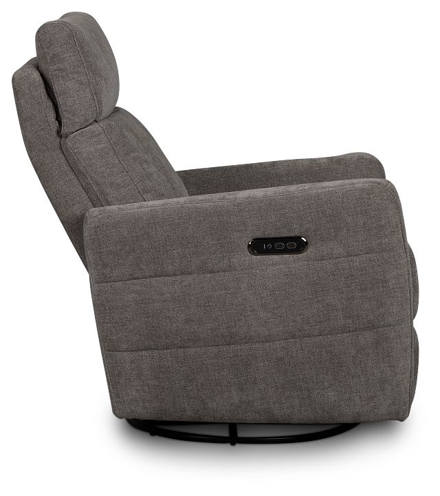 Rae Gray Fabric Power Swivel Glider Recliner