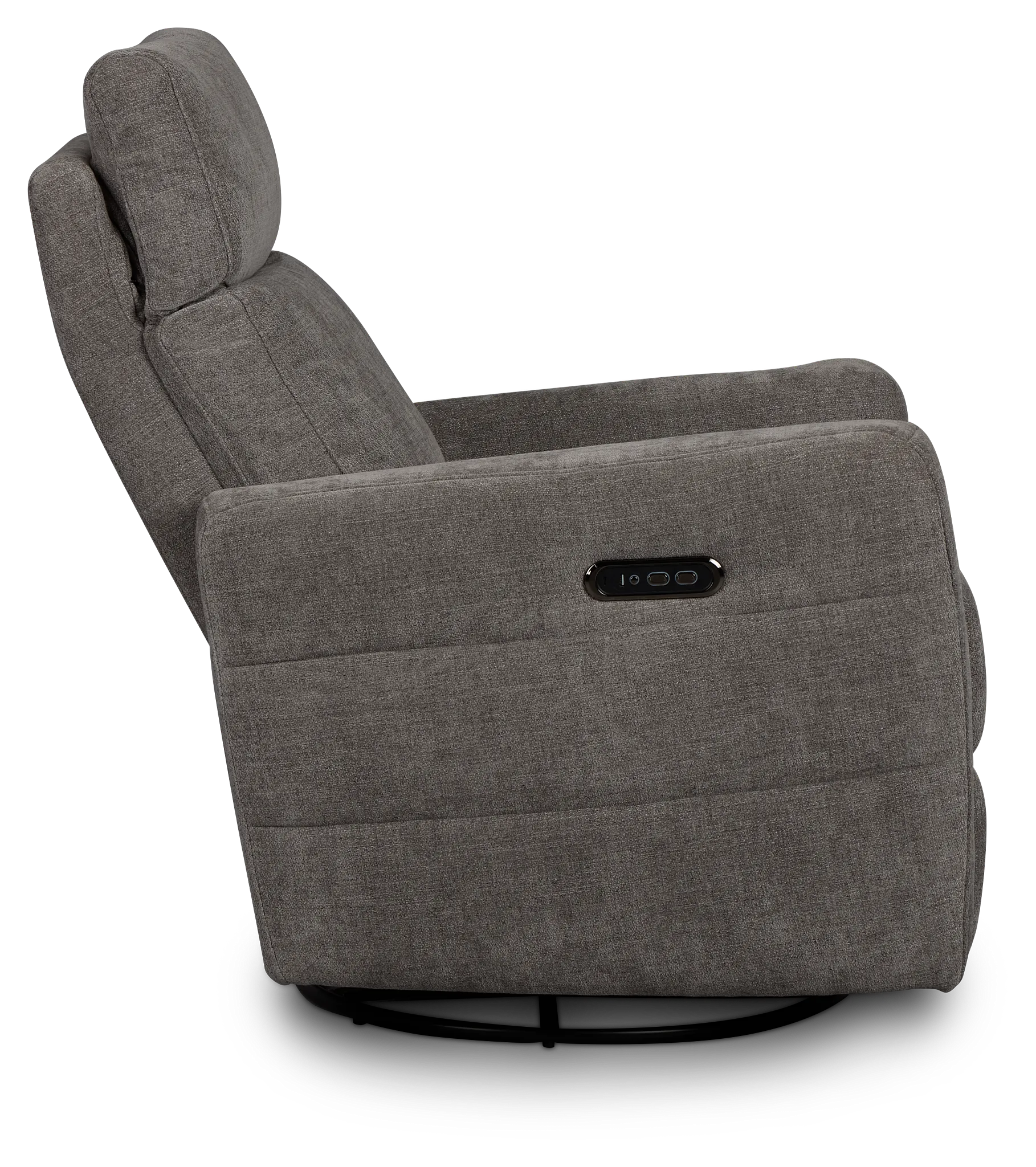 Rae Gray Fabric Power Swivel Glider Recliner