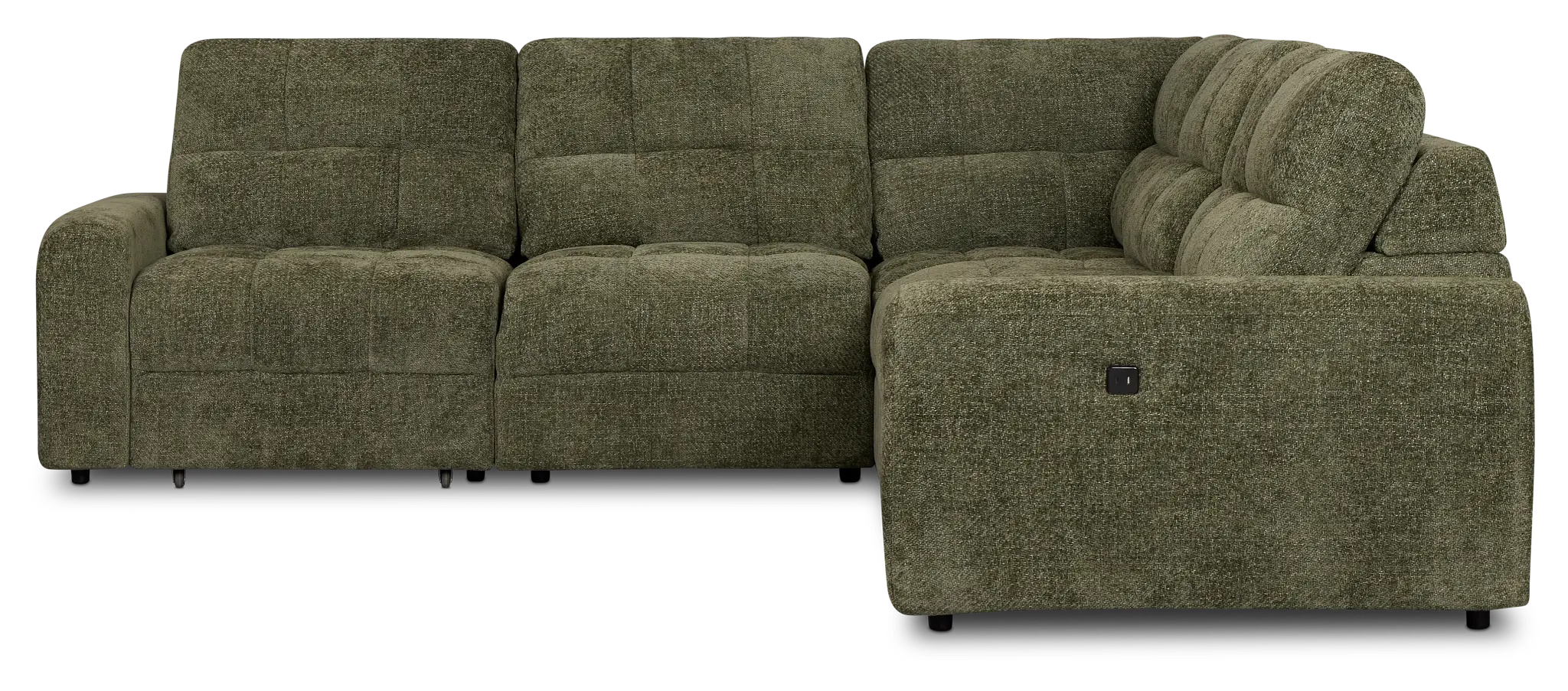 Hendrix Green Fabric Medium Tri Power 2 Arm Extension Chaise Sectional Hendrix Green Fabric Medium Tri Power 2 Arm Extension Chaise Sectional