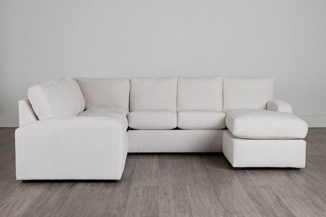 Colby White Micro Right Chaise Sectional