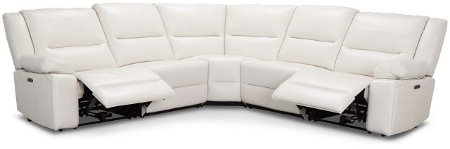 Peyton Light Beige Lthr/vinyl Small Two-arm Power Reclining Sectional