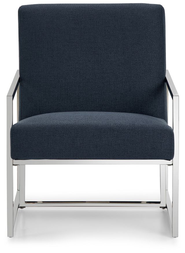 Shepherd Dark Blue Fabric Accent Chair