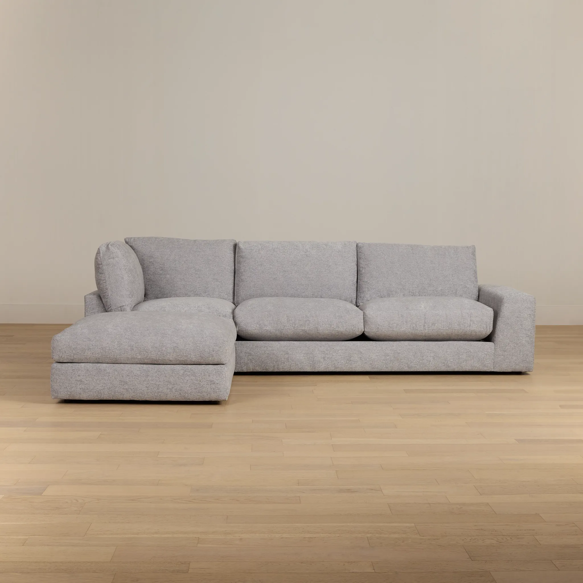 Calista Pewter Fabric Small Left Bumper Sectional