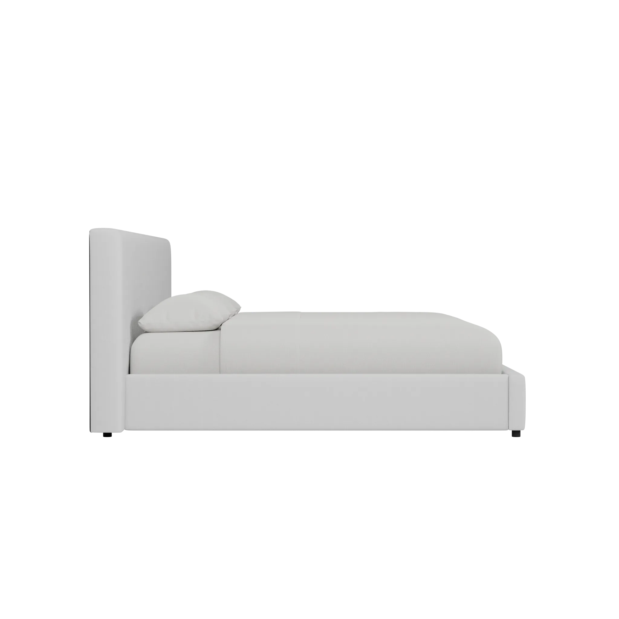 Grayton Revenue White 44" Upholstered Platform Bed