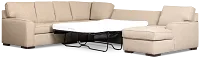 Sinclair Brown Fabric Right Chaise Memory Foam Sleeper Sectional