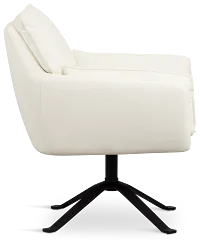 Farley White Micro Swivel Accent Chair