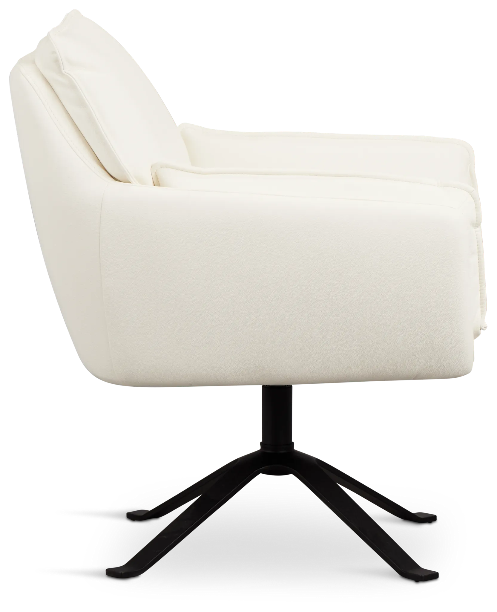 Farley White Micro Swivel Accent Chair