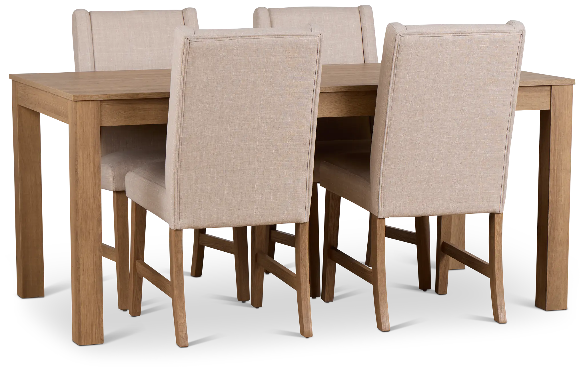 Delray Light Tone Rect Table & 4 Upholstered Chairs Delray Light Tone Rect Table & 4 Upholstered Chairs