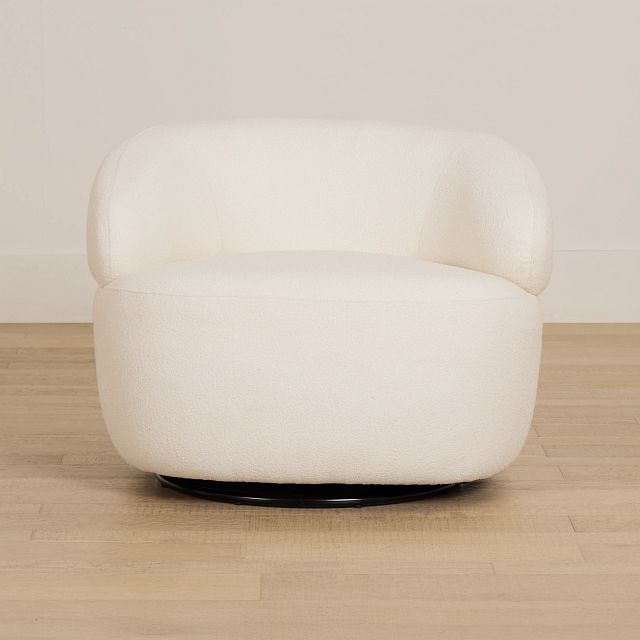 Catalina White Fabric Swivel Chair
