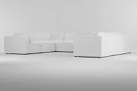 Destin Peyton White Fabric 8-piece Modular Sectional