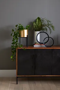 Zane Black Slate Four-door Cabinet