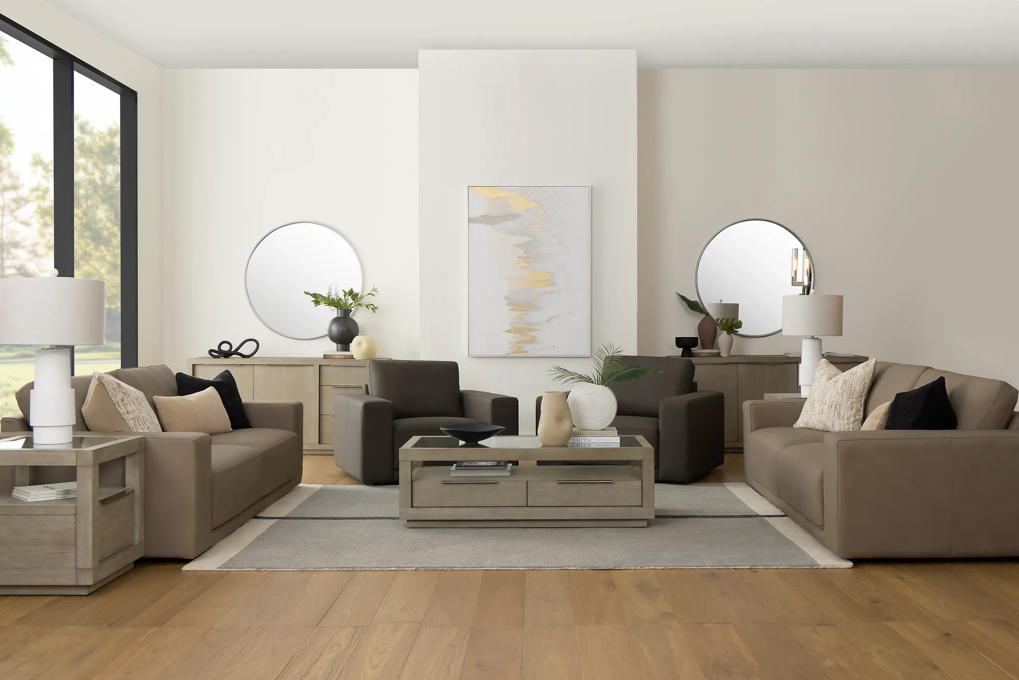 Kellan Dark Gray Leather Chair