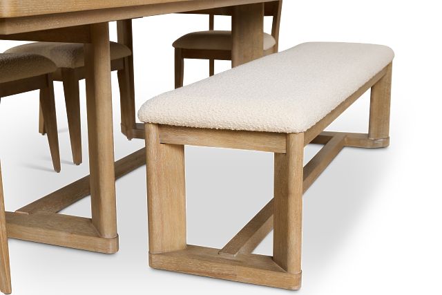Alton Light Tone Rectangular Table With 4 Side Chairs & Bench