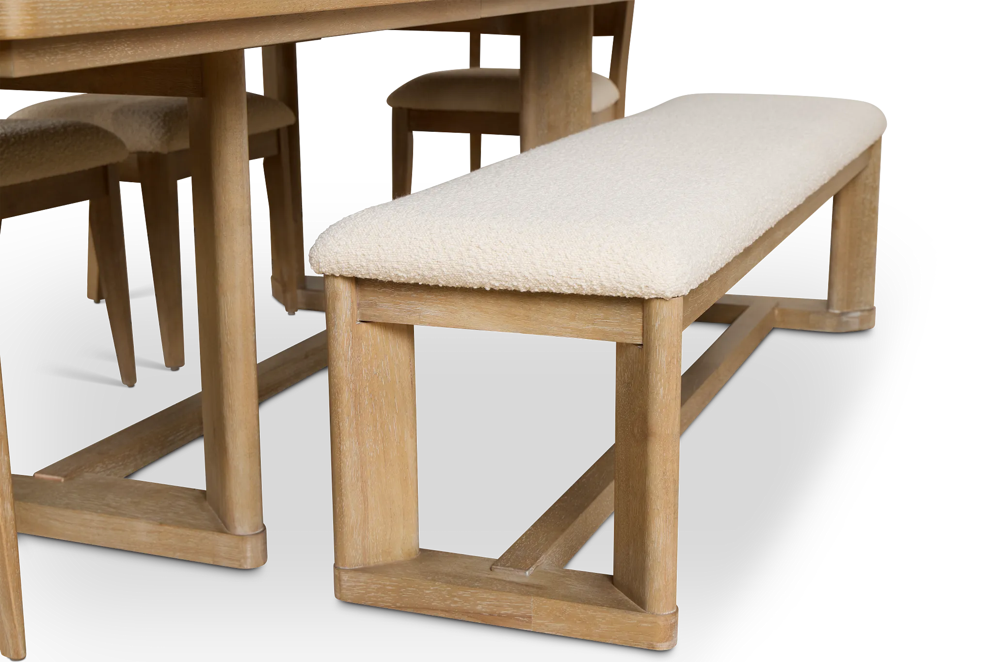 Alton Light Tone Rectangular Table With 4 Side Chairs & Bench