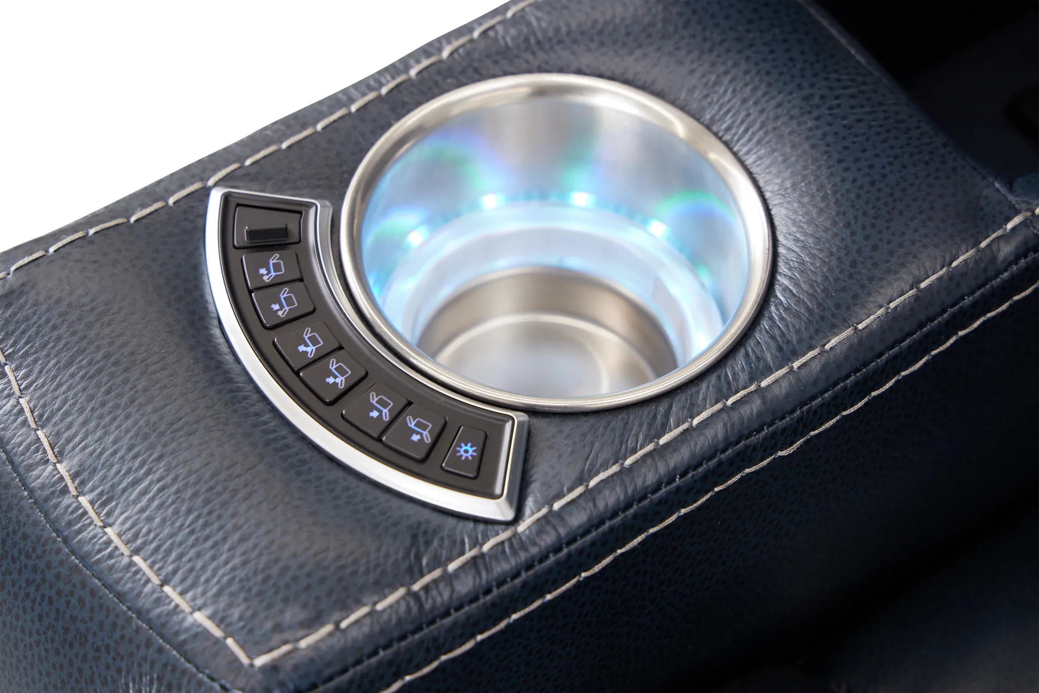 Optimus Dark Blue Lthr/vinyl Power Recliner