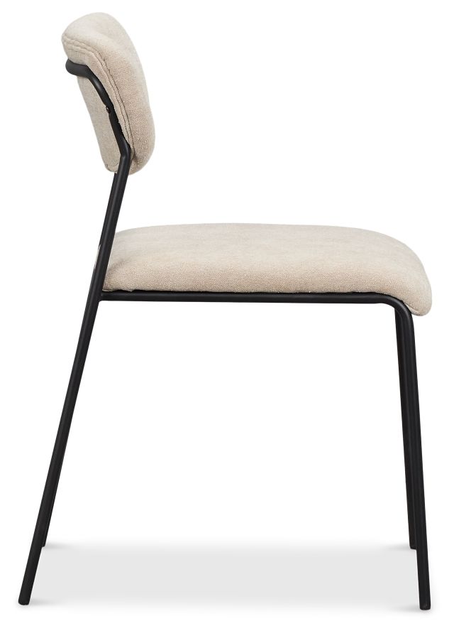Lynden Beige Metal Upholstered Side Chair