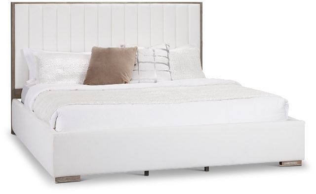 Soho White Uph Platform Bed