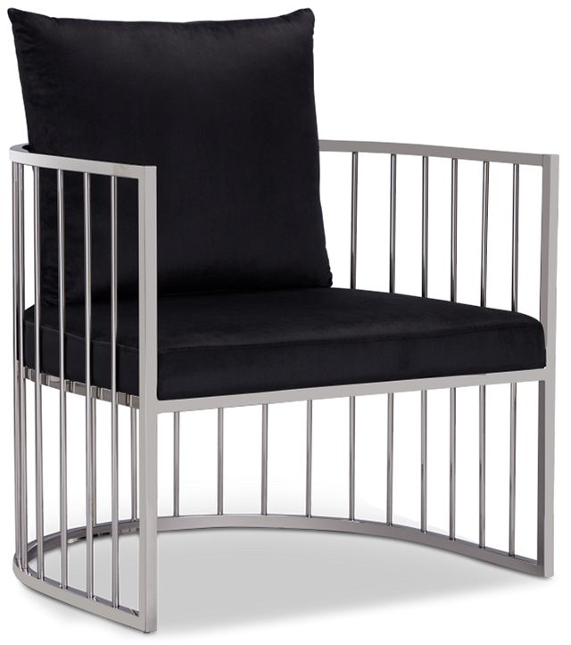 Nia Black Velvet Accent Chair