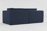 Destin Peyton Dark Blue Fabric 2-piece Modular Sofa