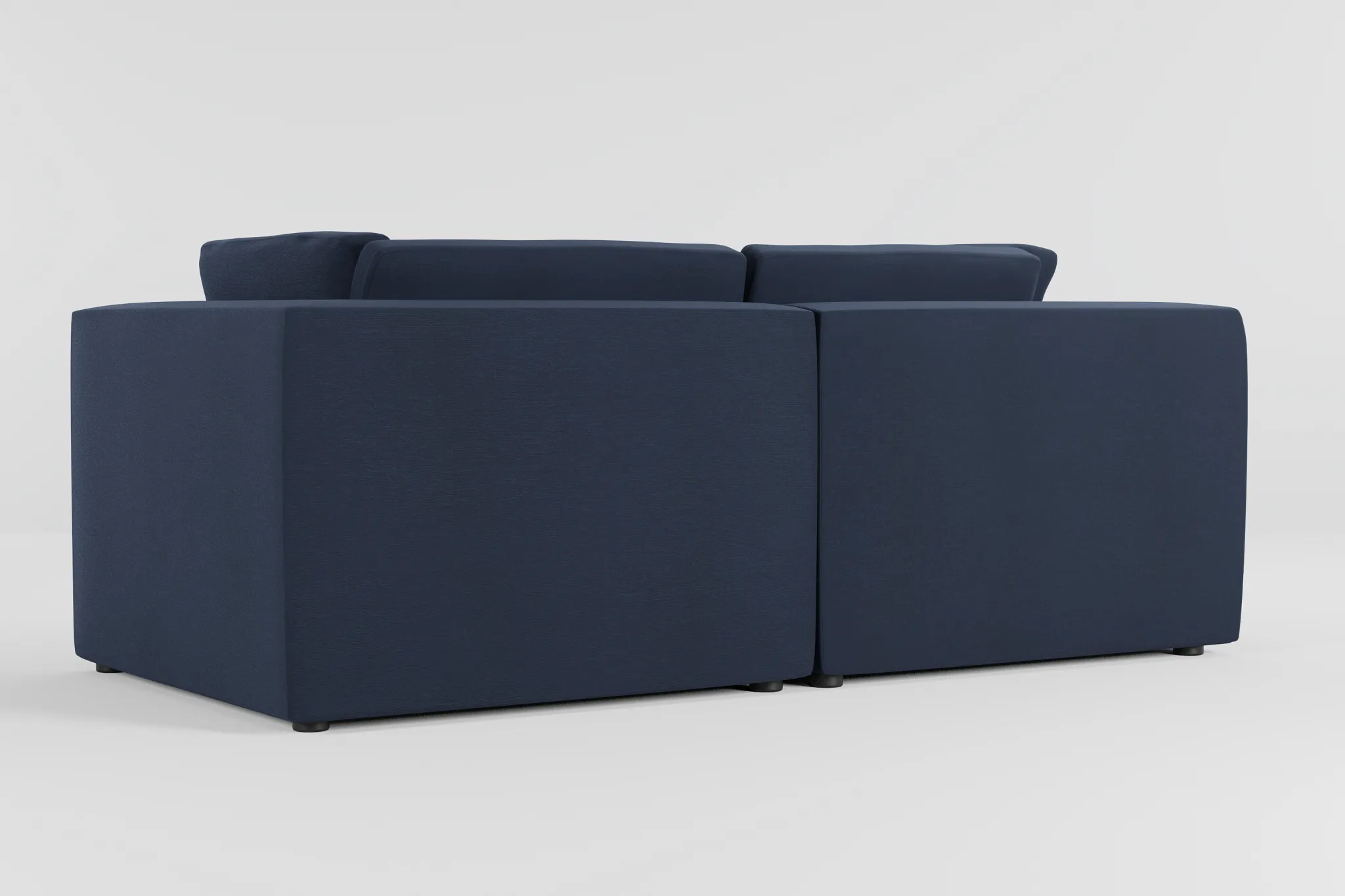 Destin Peyton Dark Blue Fabric 2-piece Modular Sofa