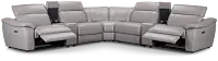 Marion Gray Lthr/vinyl Large Dual Power Reclining Two-arm Sectional