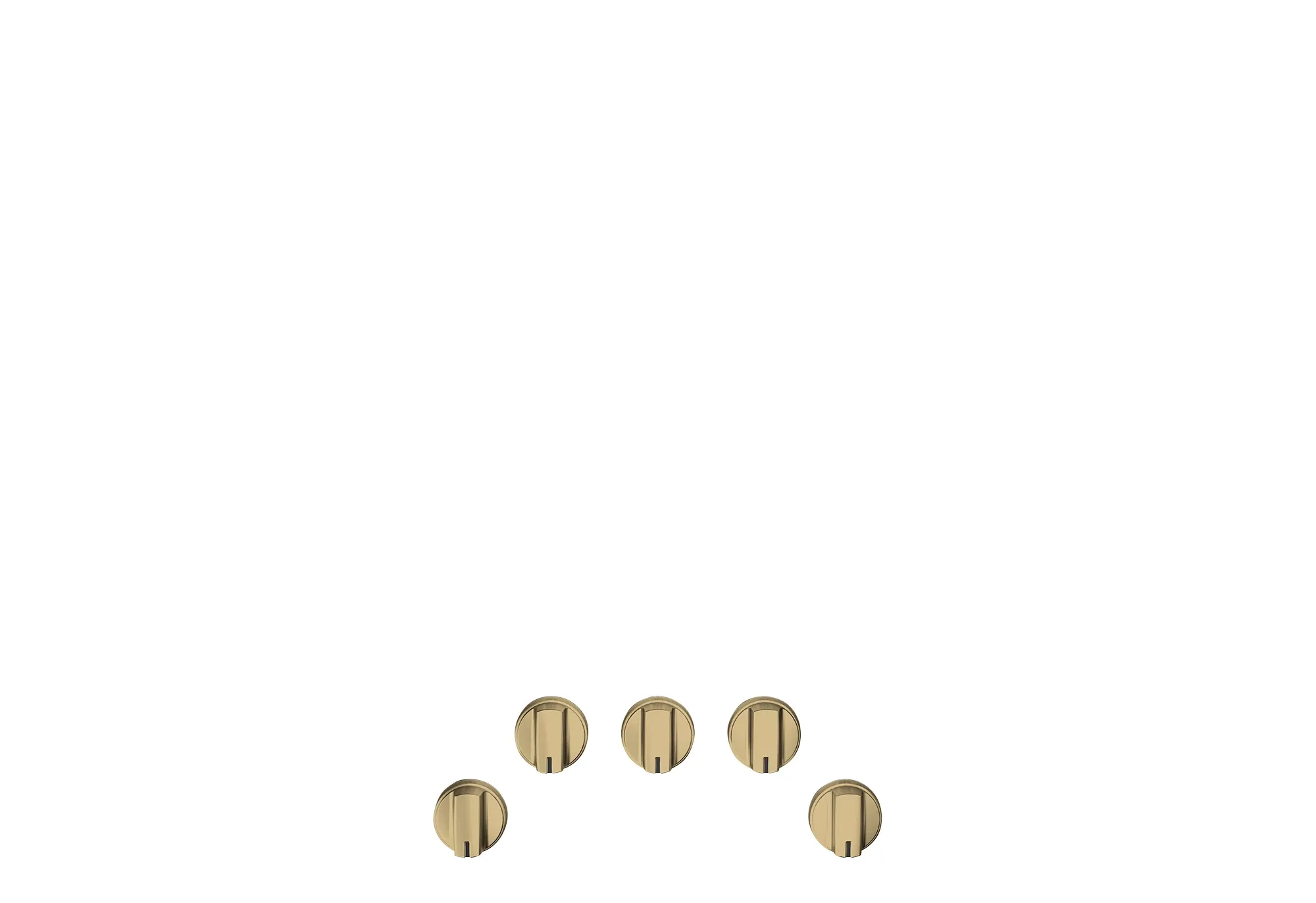 Cafe 1 Series Brass 5 Piece Gas Knobs