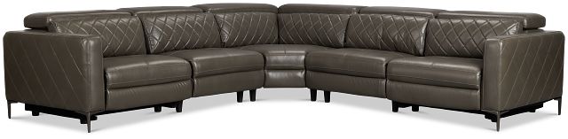 Ava Dark Gray Micro Small Two-arm Power Reclining Sectional