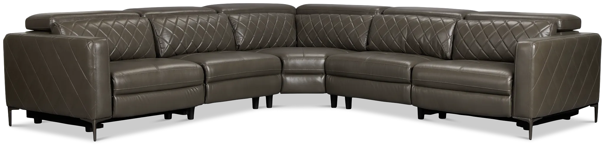 Ava Dark Gray Micro Small Two-arm Power Reclining Sectional