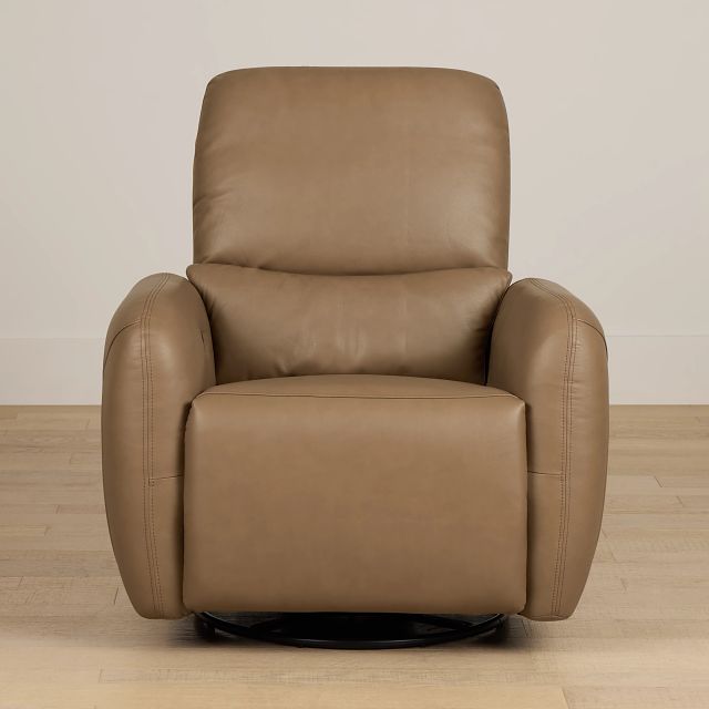 Eve Brown Lthr/vinyl Power Swivel Glider Recliner