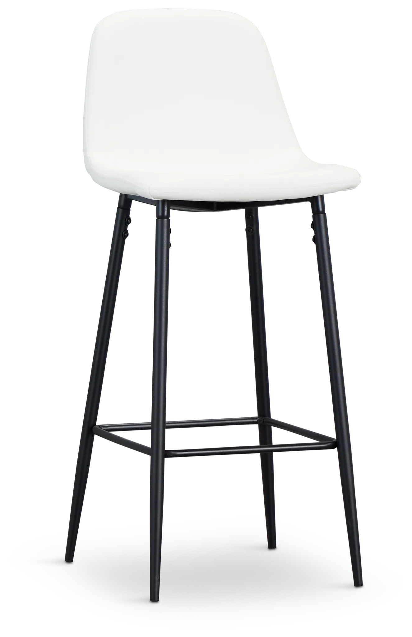 Havana Whitemicro Upolstered 30" Barstool W/ Black Legs
