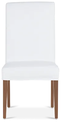 Destination White Short Slipcover Chair With Light Tone Leg