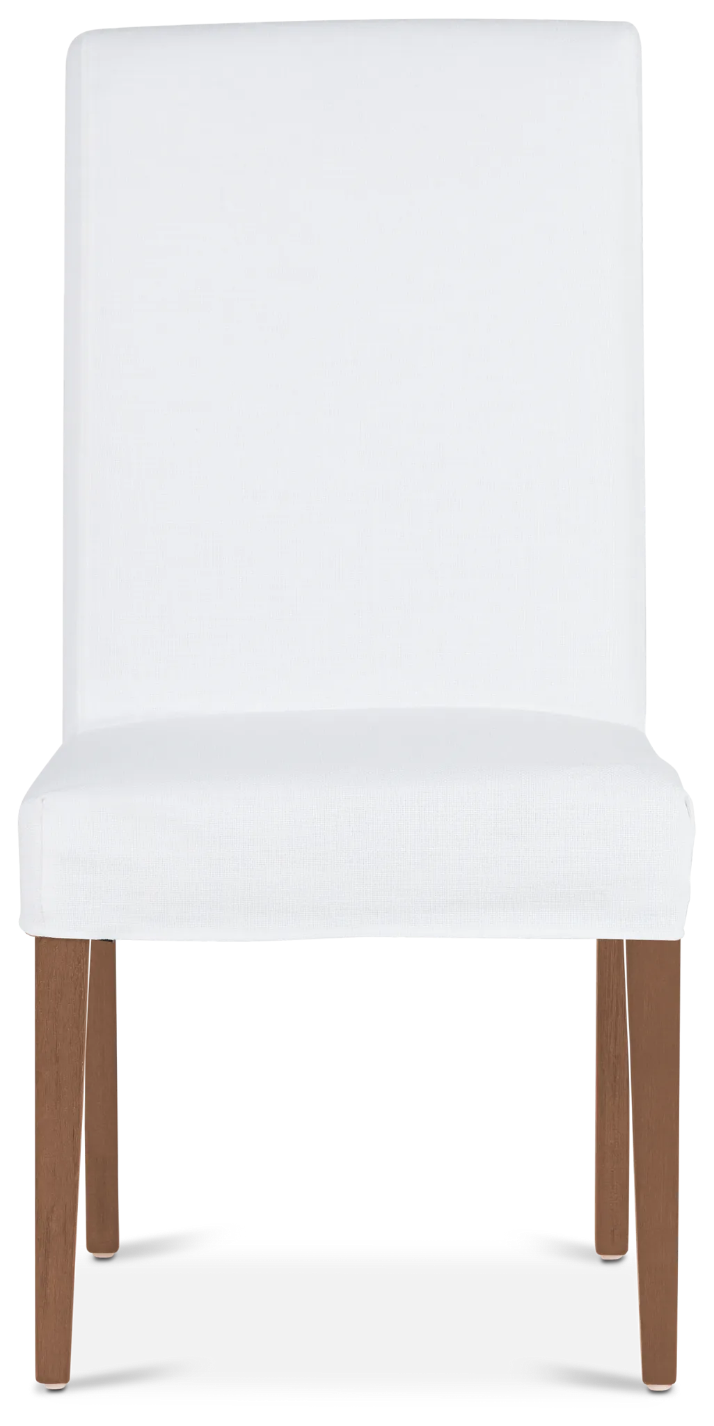 Destination White Short Slipcover Chair With Light Tone Leg