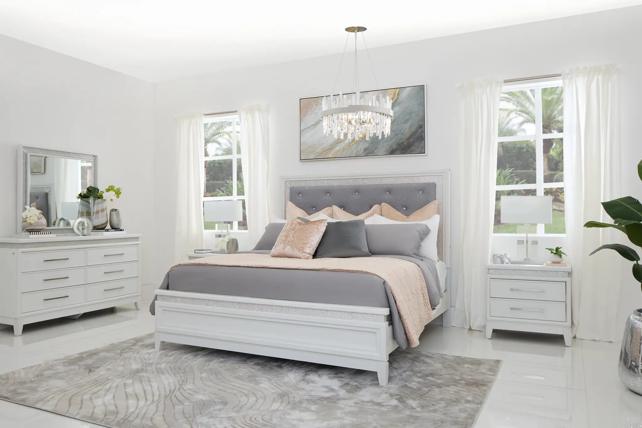 Alessandria White Lighted Dresser Alessandria White Lighted Dresser
