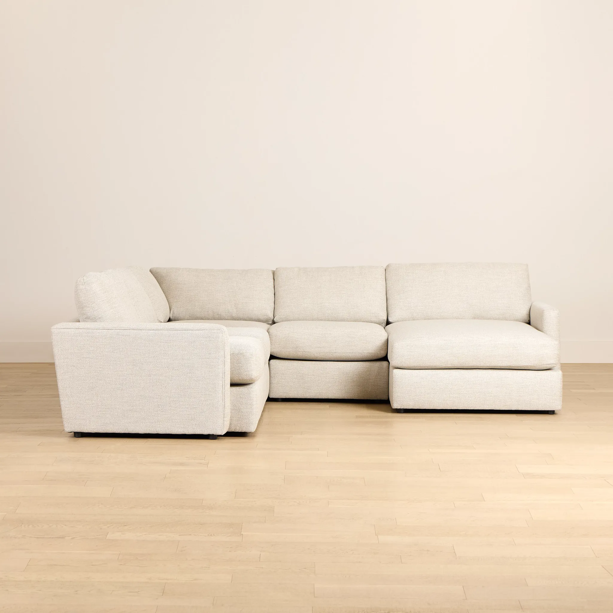 Maxwell Light Gray Fabric Medium Right Chaise Sectional